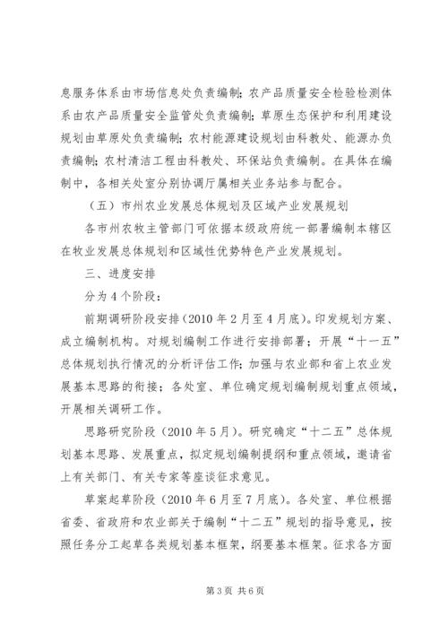 省农业发展十二五规划编制工作方案精编.docx