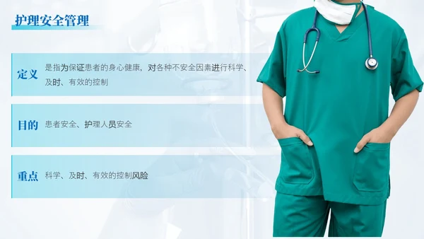 蓝绿色渐变简约实拍风格围手术期安全管理医护人员PPT