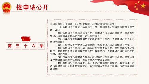 政府信息公开条例全文学习讲座PPT模板