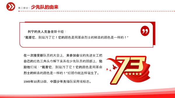 中国少先队成立红领巾教学解读PPT课件模板