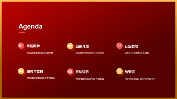 红色渐变风热烈欢迎各级领导莅临指导工作PPT模板