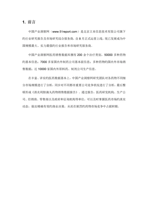 消炎利胆滴丸药品销售数据市场调研综合报告.docx