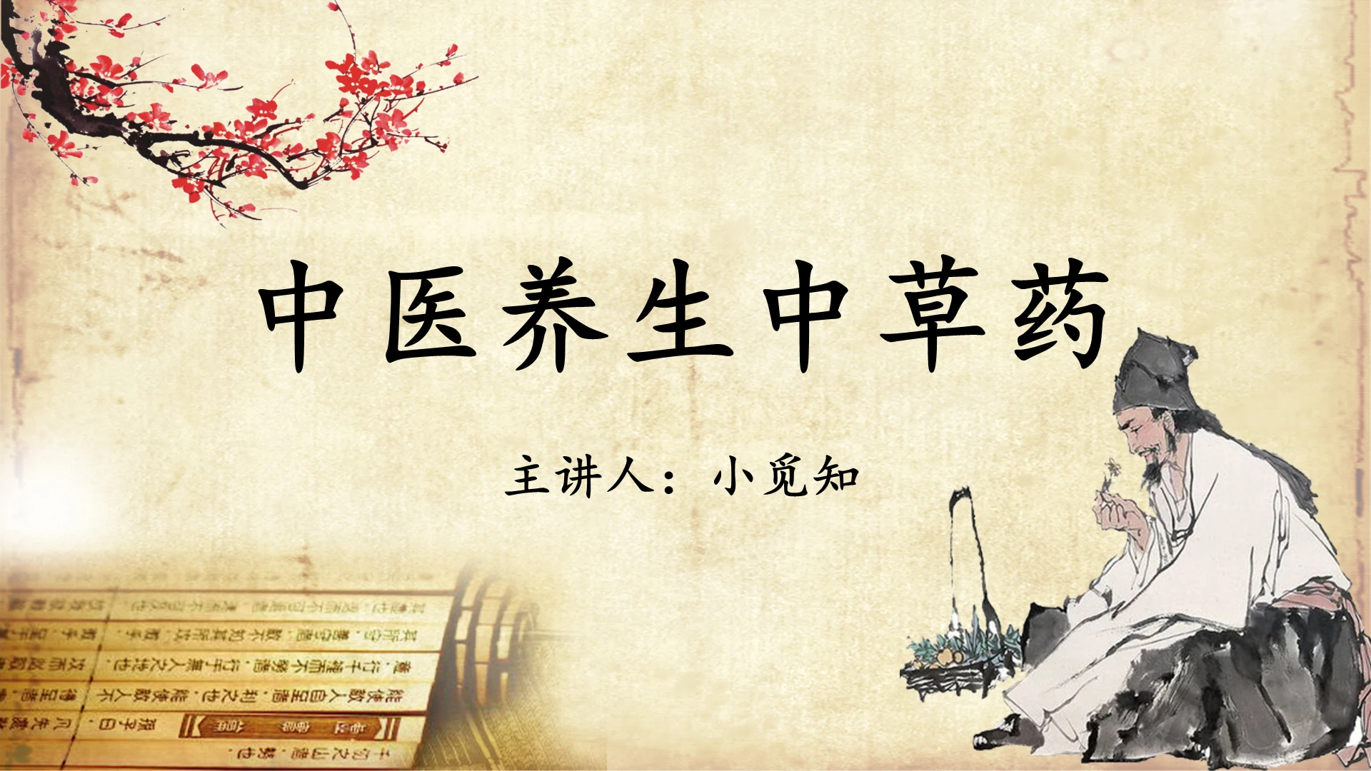 古典传统中医养生中草药PPT模板夏季养生知识ppt