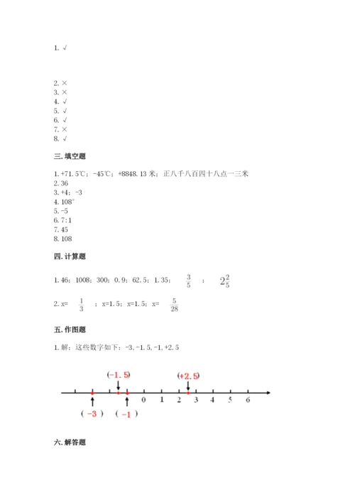 北京版小学六年级下册数学期末综合素养测试卷【考点精练】.docx