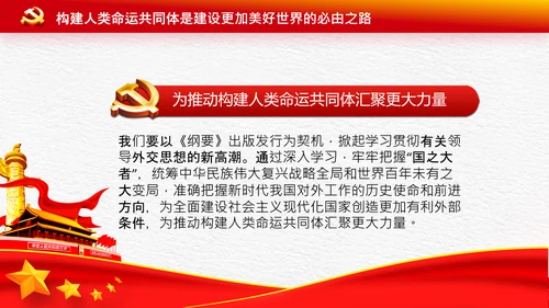 外交思想学习纲要构建人类命运共同体PPT模板