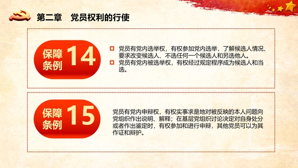 学习中国共产党党员权利保障条例解读PPT党员的13项权利
