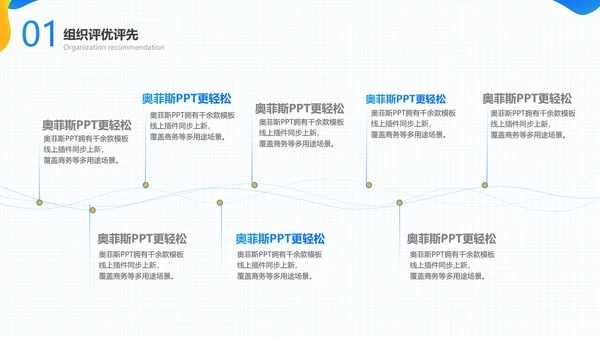 蓝橙色渐变组织评优评先总结汇报PPT套装