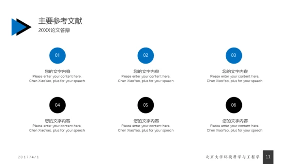 蓝色简约毕业答辩通用PPT模版