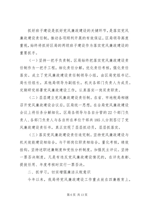 税务党风廉政建设自查报告.docx