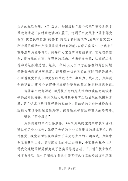 党内集中教育经验交流.docx