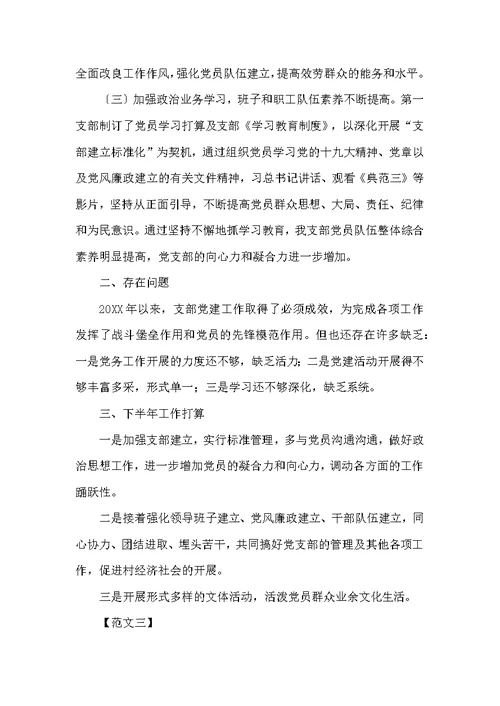 乡村党支部年度工作总结2022
