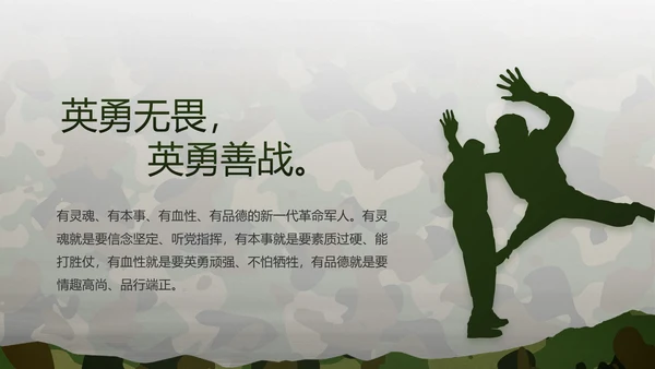 迷彩风部队军事工作总结汇报PPT
