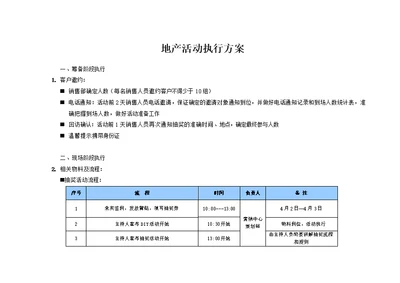 地产暖场活动流程表格