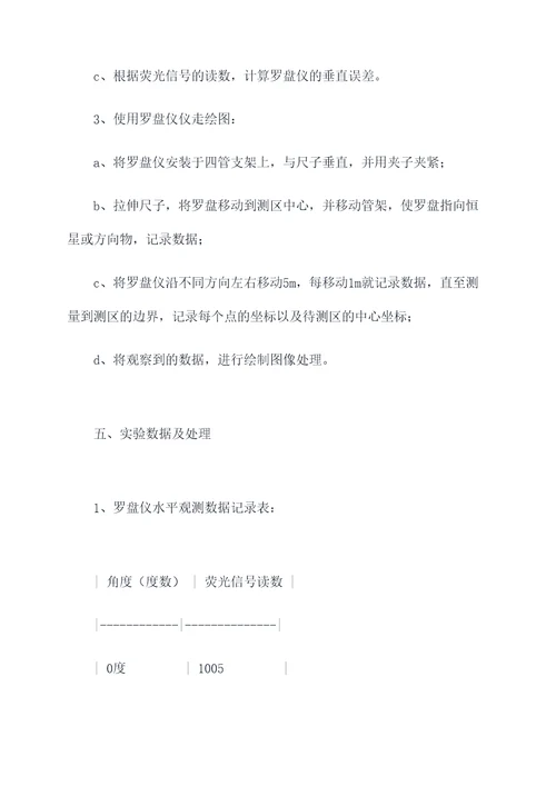 罗盘仪的使用实验报告