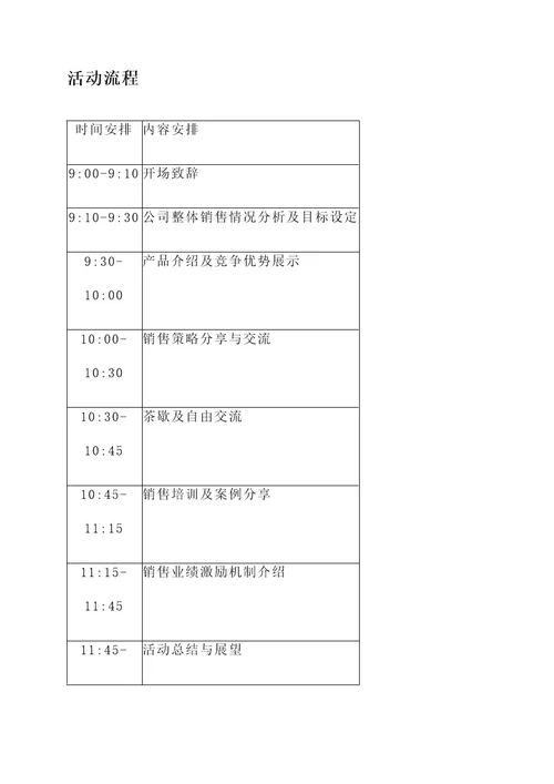 销售活动启动会方案