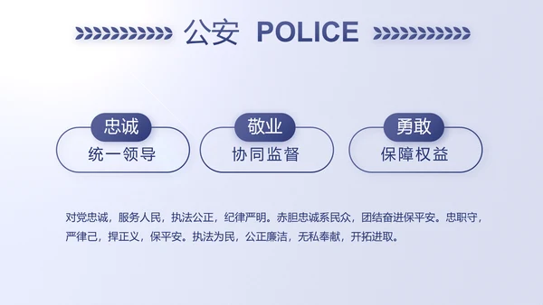 蓝色民警警察公安工作计划动态PPT