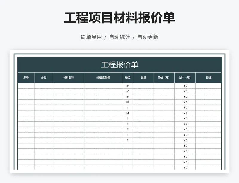 工程项目材料报价单