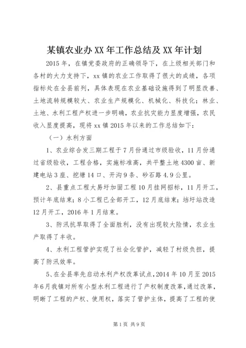 某镇农业办XX年工作总结及XX年计划.docx