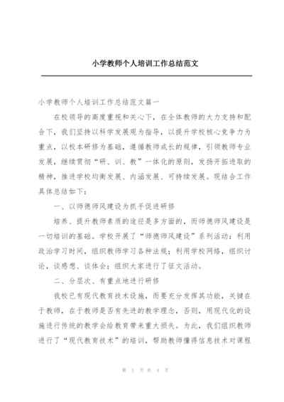 小学教师个人培训工作总结范文.docx