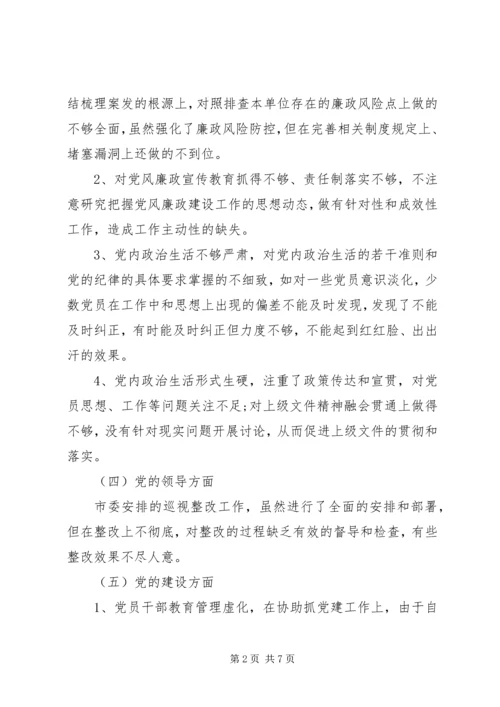 企业领导巡视整改专题民主生活会对照检查材料 (2).docx