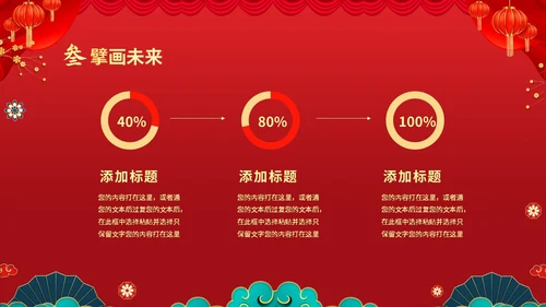红色喜庆大气国潮风企业新年开工大吉PPT