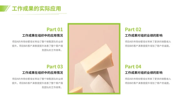 绿色商务风工作成果与自我评价PPT模板
