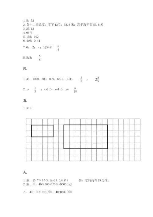 小学六年级下册数学摸底考试题含完整答案【夺冠系列】.docx