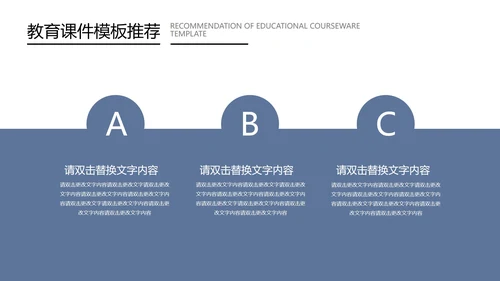 蓝色扁平风教育教学课件PPT模板
