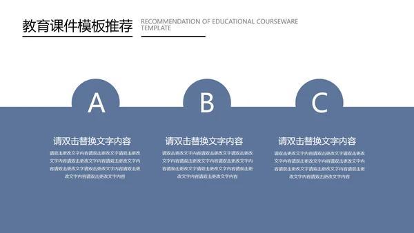 蓝色扁平风教育教学课件PPT模板