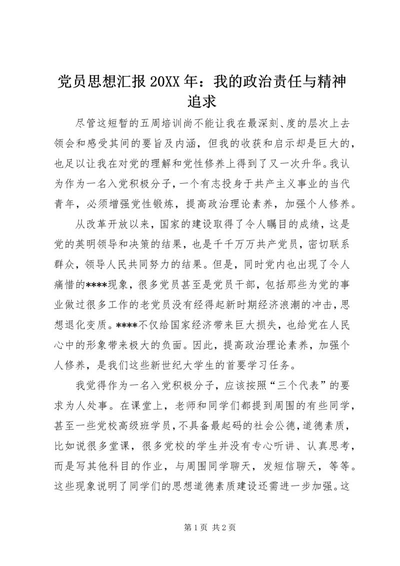 党员思想汇报某年：我的政治责任与精神追求.docx