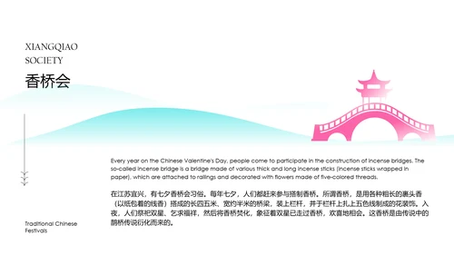 粉色清新风中国情人节介绍PPT模板