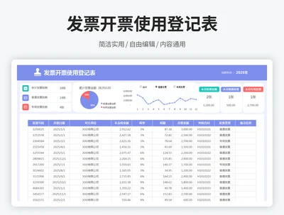 发票开票使用登记表