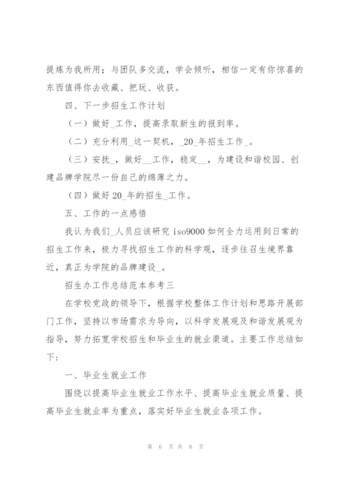 招生办工作总结范文模版.docx