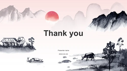 红色水墨风通用行业文化传播PPT主题