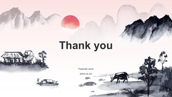 红色水墨风通用行业文化传播PPT主题