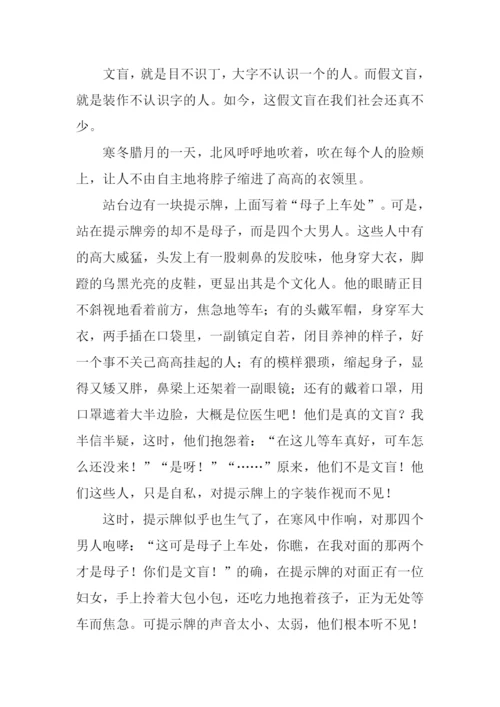 假文盲作文结尾.docx