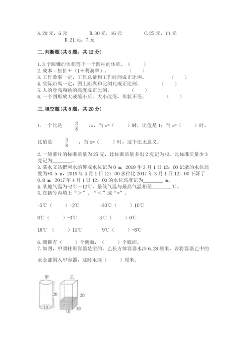 天津市津南区六年级下册数学期末测试卷精品.docx