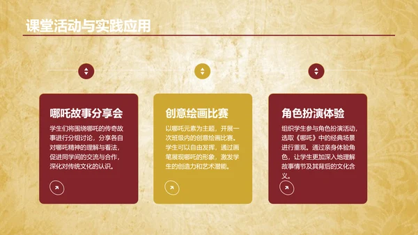 红色插画风哪吒精神开学第一课PPT模板