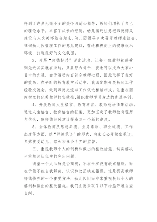 幼儿园大班第二学期师德师风工作总结.docx
