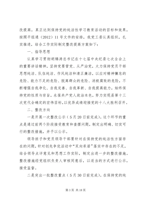 保持党的纯洁性整改提高方案.docx