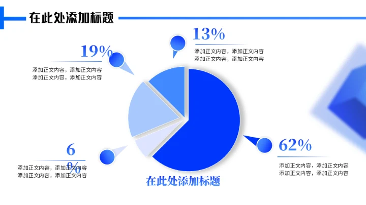 蓝色方块运营数据复盘通用PPT模板
