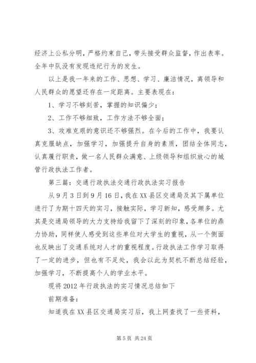 交通行政执法个人工作小结精编.docx