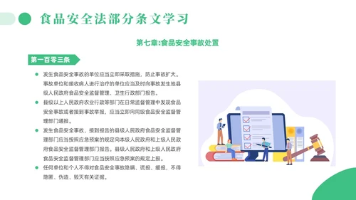 绿色简约风解读食品安全法培训课件全国食品安全法宣传周