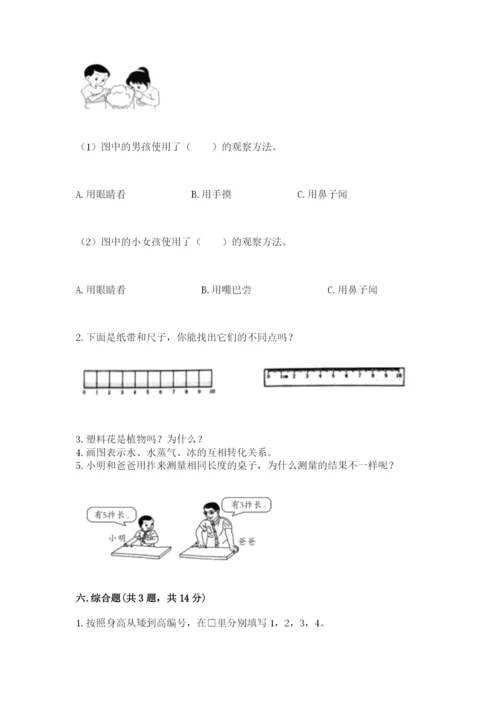 教科版一年级上册科学期末测试卷（历年真题）.docx