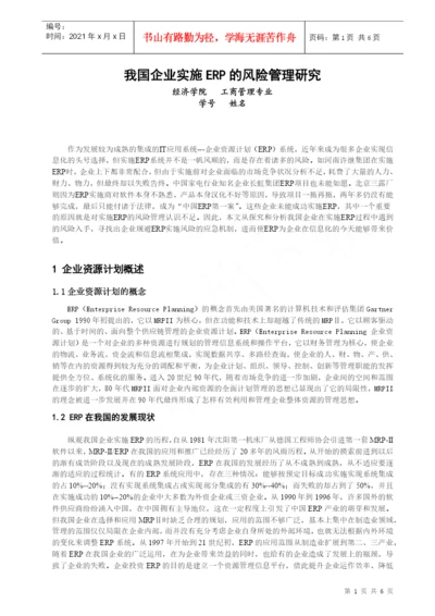 2ERP风险管理论文正文GAI.docx