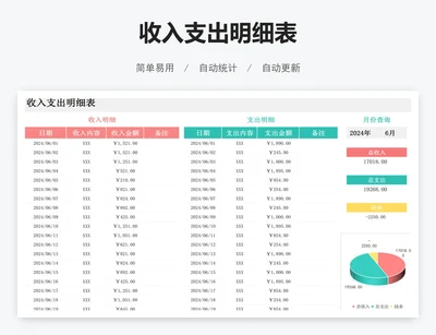 收入支出明细表