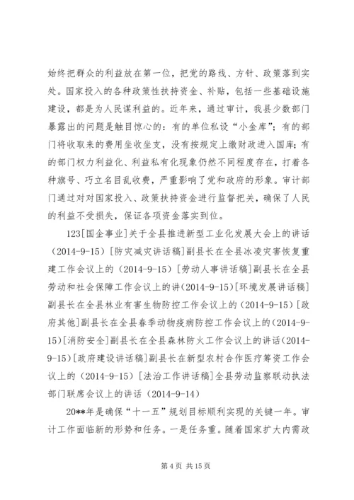 副县长在全县审计工作会议上的讲话.docx