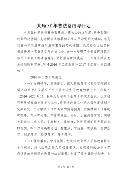 某局XX年普法总结与计划.docx