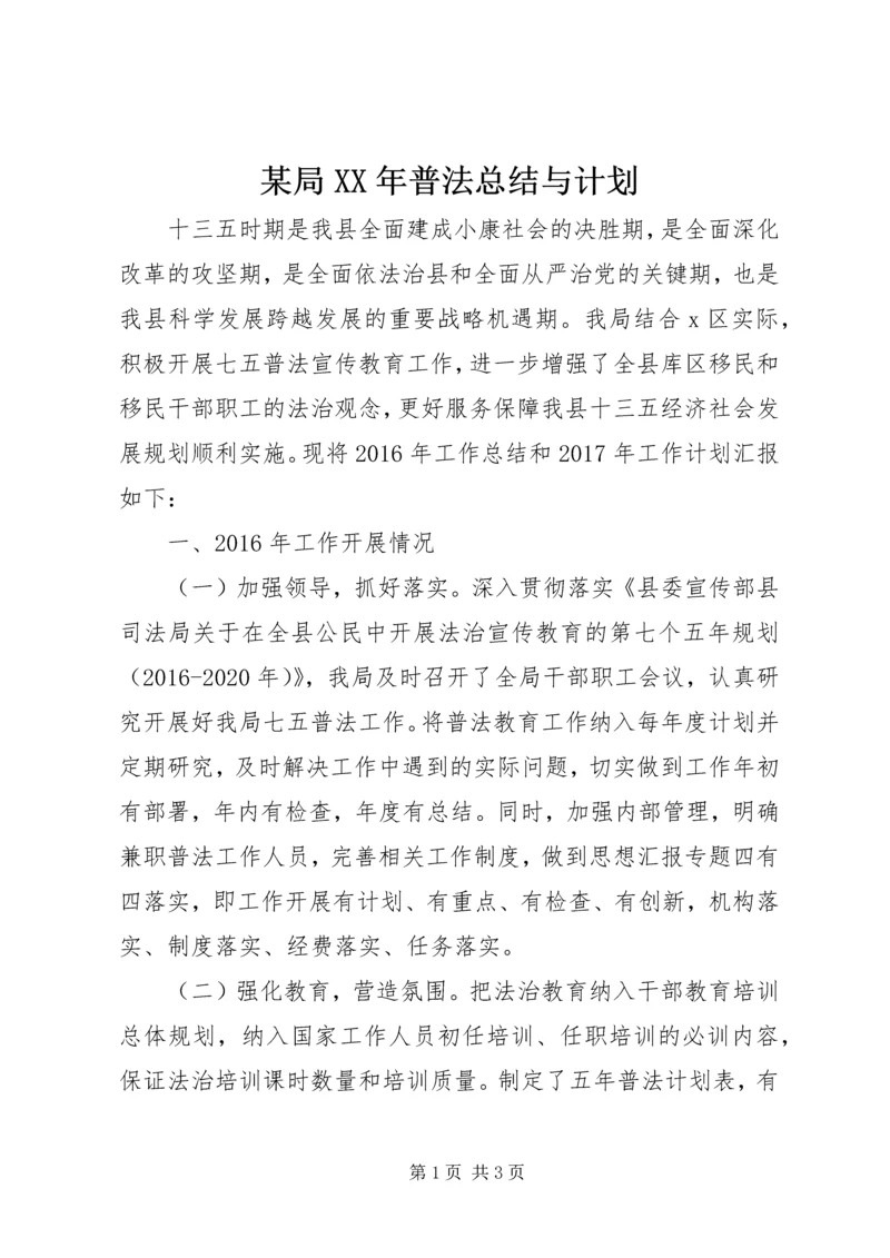 某局XX年普法总结与计划.docx