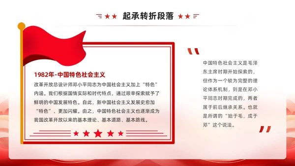 红色简约风社会主义发展史PPT模板